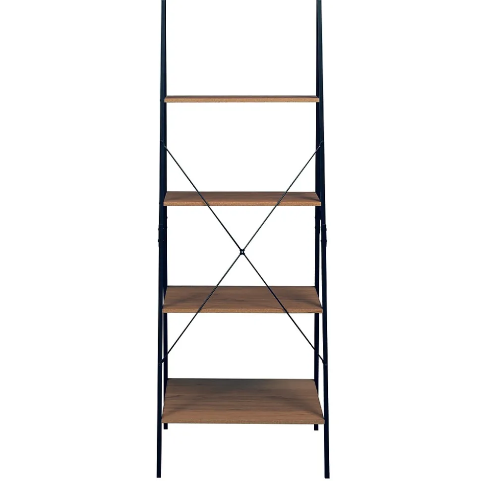 Niche Soho 4 Shelf 72"H Ladder Bookcase, Urban Walnut (NSBC7224UW)