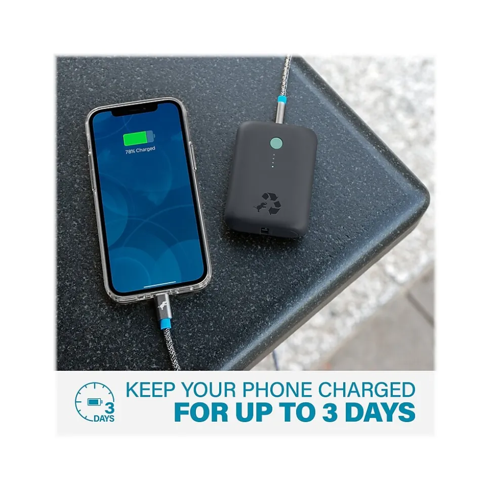 Nimble CHAMP USB Type-A/Type-C Power Bank for Most Smartphones, 10000mAh, Charcoal (NB-CPC-10K-PD-GRY)