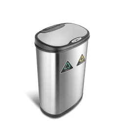 Nine Stars 13.2 Gallon Stainless Steel Motion Sensor Recycle Trash Can (DZT-50-13R)