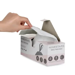 Nine Stars 6 Gallon Trash Bag, High Density, White, 30 Bags/Box (NSTB-6-30)