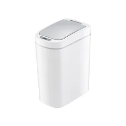 Nine Stars Plastic Sensor Trash Can, White, 1.85 gal. (DZT-7-2s)