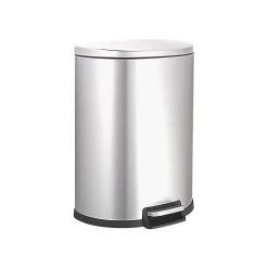 Nine Stars Stainless Steel Step Trash Can, 13.21 gal., Silver (SOT-50-3)