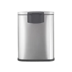 Nine Stars Stainless Steel Step Trash Can, 13.21 gal., Silver (SOT-50-3)