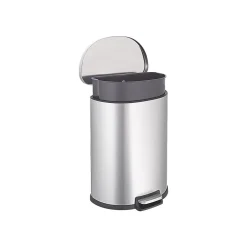 Nine Stars Stainless Steel Step Trash Can, 13.21 gal., Silver (SOT-50-3)