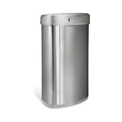 Nine Stars Stainless Steel Sensor Trash Can, 13.2-Gallon, Silver (DZT-50-29SL)