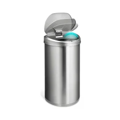 Nine Stars Stainless Steel Sensor Trash Can, 13.2-Gallon, Silver (DZT-50-29SL)