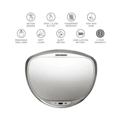 Nine Stars Stainless Steel Sensor Trash Can, 13.2-Gallon, Silver (DZT-50-29SL)