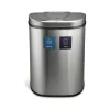 Nine Stars Stainless Steel Dual-Compartment Motion Sensor Trash Can, 18.5-Gallon, Silver (DZT-70-R3)