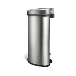 Nine Stars Stainless Steel Dual-Compartment Motion Sensor Trash Can, 18.5-Gallon, Silver (DZT-70-R3)