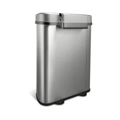 Nine Stars Stainless Steel Dual-Compartment Motion Sensor Trash Can, 18.5-Gallon, Silver (DZT-70-R3)
