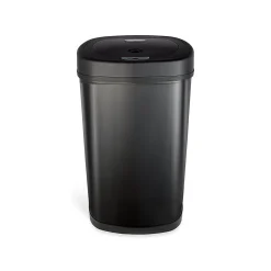 Nine Stars Stainless Steel Sensor Trash Can, 13.2-Gallon, Black (DZT-50-9BK)