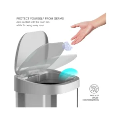 Nine Stars Stainless Steel Sensor Trash Can, 21.1-Gallon, Silver (DZT-80-35)