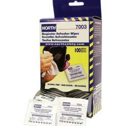 North® Safety Respirator Cleaning Wipe, 5" x 7", 100/Box