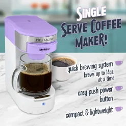 Nostalgia MyMini 2-Cups Single Serve Coffee Maker, Lavender (NMPCCPGC1LVS)