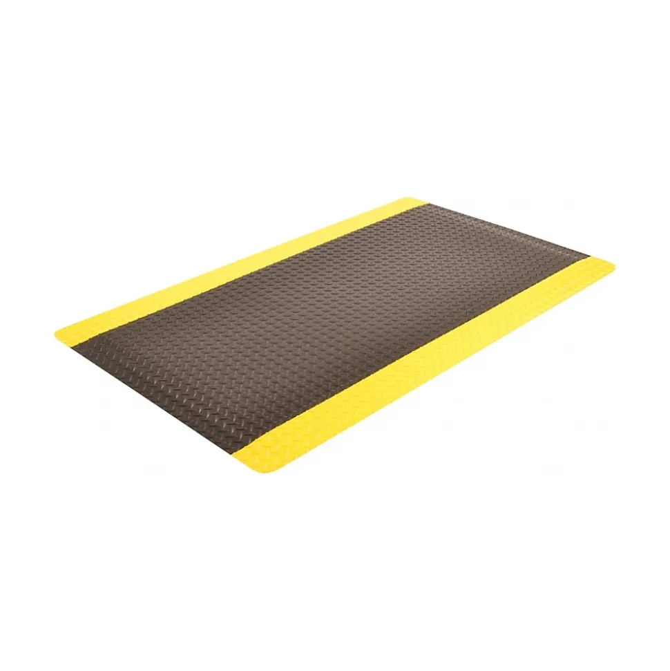 NoTrax Cushion Trax Anti-Fatigue Mat, 36" x 24", Black/Yellow (479S0023YB)