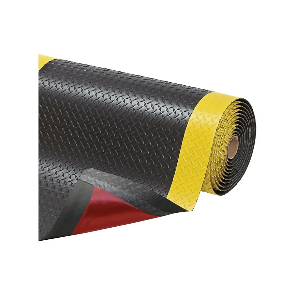 NoTrax Cushion Trax Anti-Fatigue Mat, 36" x 24", Black/Yellow (479S0023YB)