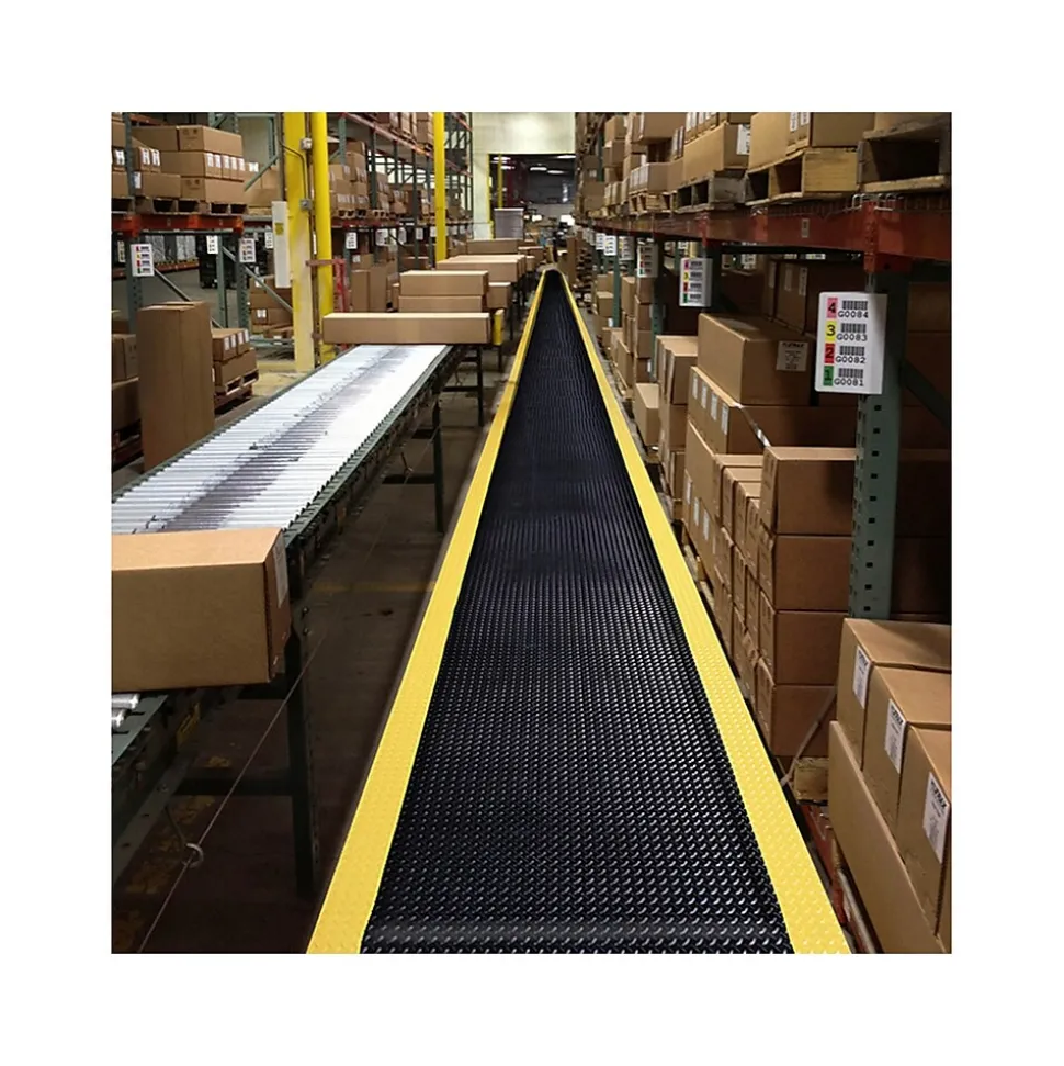 NoTrax Cushion Trax Anti-Fatigue Mat, 36" x 24", Black/Yellow (479S0023YB)