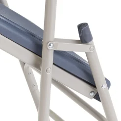 NPS 1100 Series Deluxe Fan Back With Triple Brace Double Hinge Folding Chair, Dark Blue, 4 (1115/4)