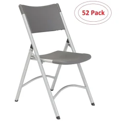 NPS 600 Series Heavy Duty Plastic Folding Chair, Charcoal Slate, 52 Pack (620/52)