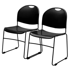 NPS Commercialine 850 Series Ultra Compact Stack Chair, Black (850-CL)