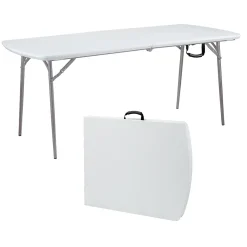 NPS Heavy Duty Fold-in-Half Table, 30 x 72, Speckled Gray (BMFIH30721)