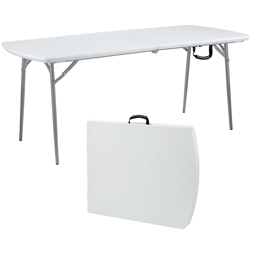 NPS Heavy Duty Fold-in-Half Table, 30 x 72, Speckled Gray (BMFIH30721)