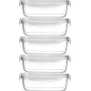 NutriChef Stackable Borosilicate Glass Food Storage Containers Set, 10-Piece (NCCLX5)