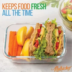 NutriChef Stackable Borosilicate Glass Food Storage Containers Set, 10-Piece (NCCLX5)