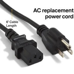 NXT Technologies 6' Desktop/Monitor Power Cord, Black (NX29759)