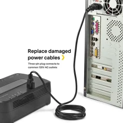 NXT Technologies 6' Desktop/Monitor Power Cord, Black (NX29759)