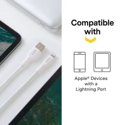 NXT Technologies™ 10 Ft. Braided Lightning to USB Cable, White (NX60463)