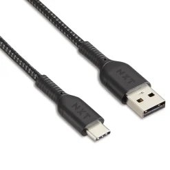 NXT Technologies™ 4 Ft. Braided USB-C to USB-A Cable, Black (NX60473)