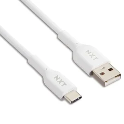 NXT Technologies™ 4 Ft. Braided USB-C to USB-A Cable, White (NX60474)