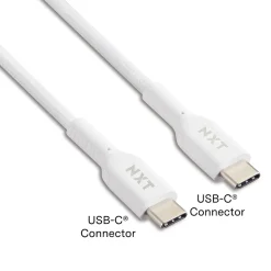 NXT Technologies™ 6 Ft. Braided USB-C Cable, White (NX60470)