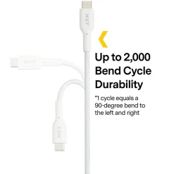 NXT Technologies™ 6 Ft. Braided USB-C Cable, White (NX60470)