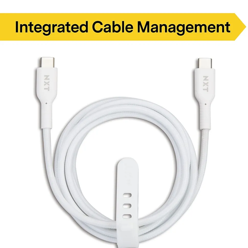 NXT Technologies™ 6 Ft. Braided USB-C Cable, White (NX60470)