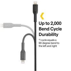 NXT Technologies™ 4 Ft. Braided USB-C to Lightning Cable for iPhone/iPad/iPod touch, Black (LBA020-4BKST)