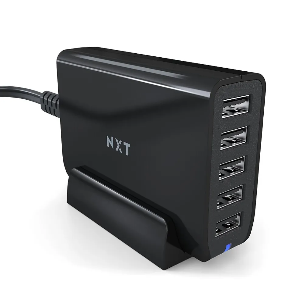 NXT Technologies 5 ft. Charging Station, 5 USB Ports, Black (NX56821)