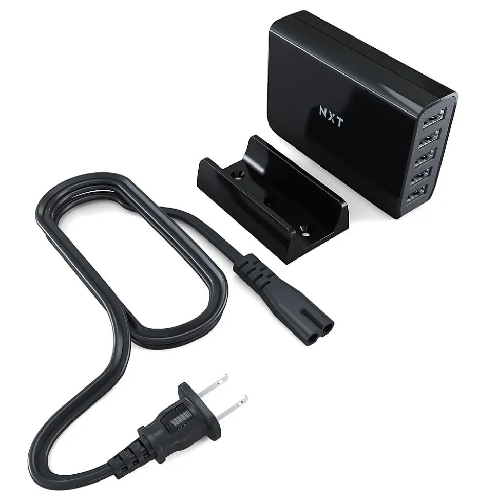 NXT Technologies 5 ft. Charging Station, 5 USB Ports, Black (NX56821)