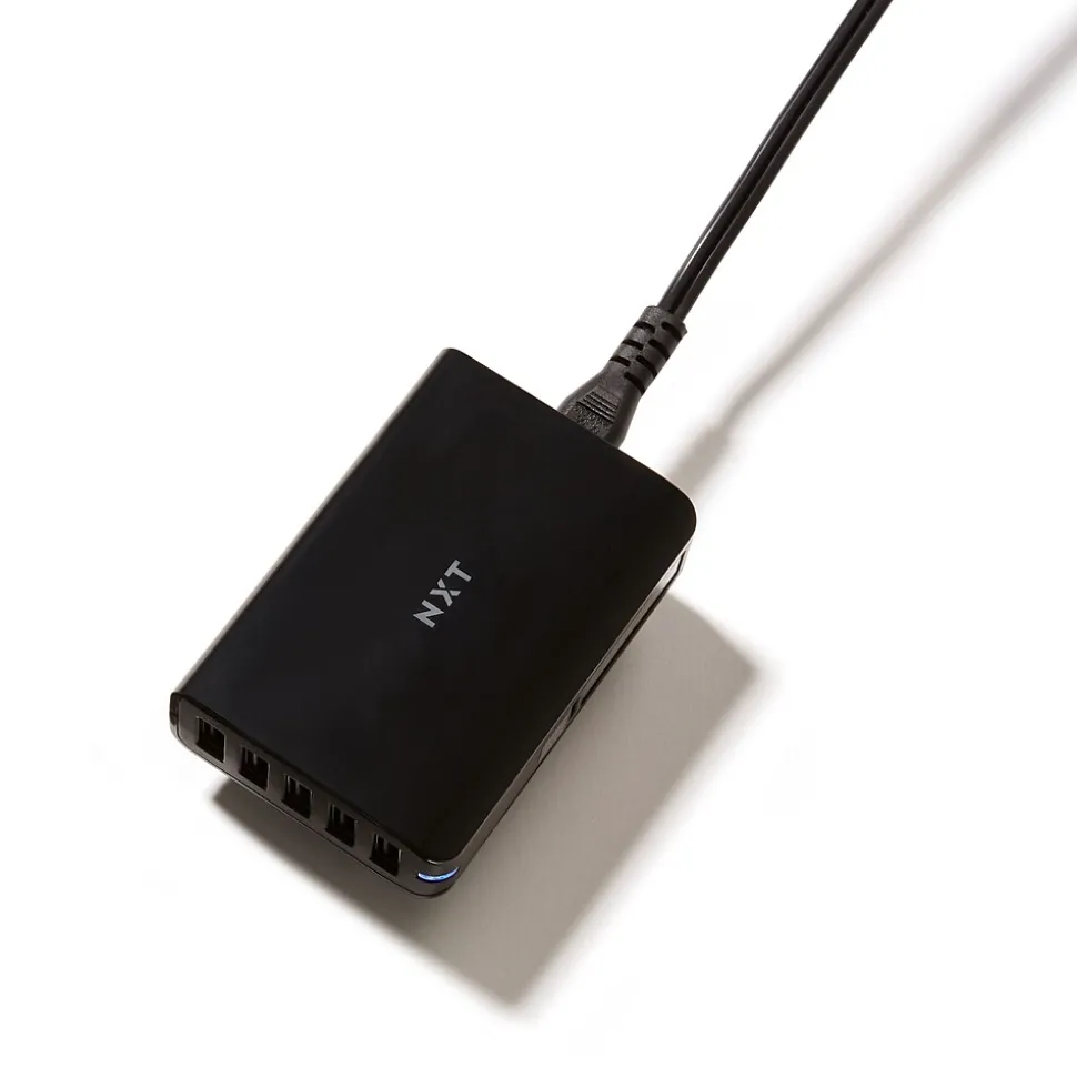NXT Technologies 5 ft. Charging Station, 5 USB Ports, Black (NX56821)