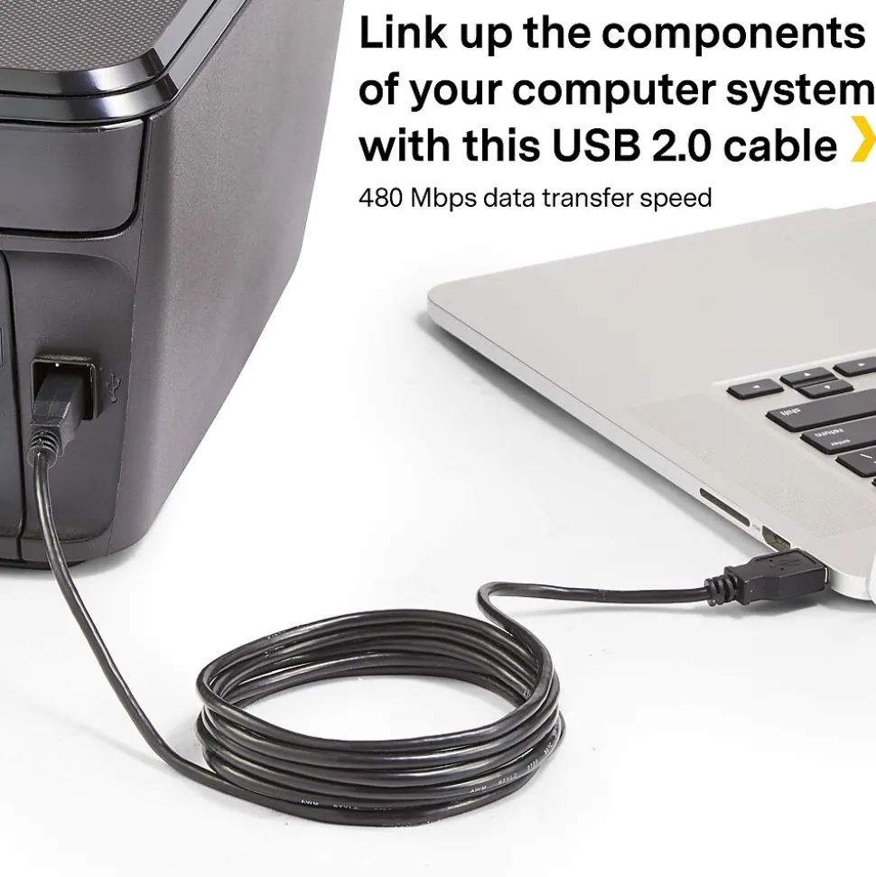 NXT Technologies™ 7' USB A Male/B Male, Black (NX29929)