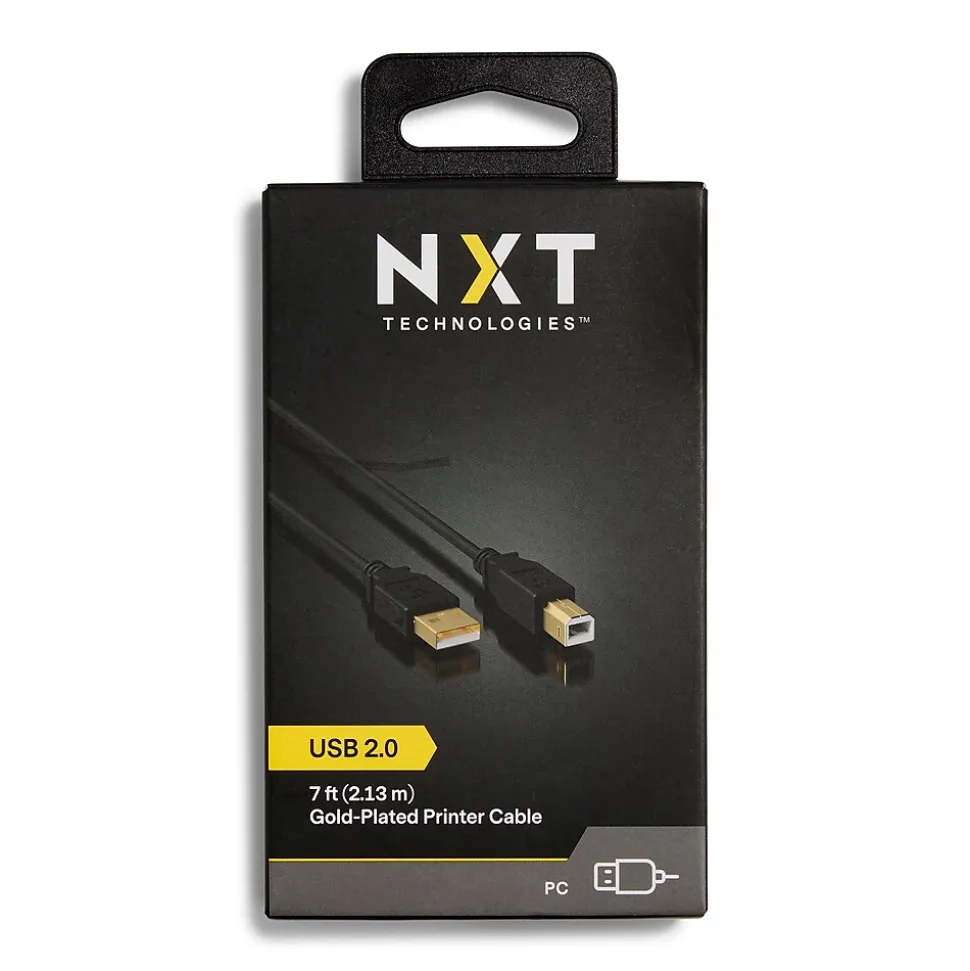 NXT Technologies™ 7' USB A Male/B Male, Black (NX29929)