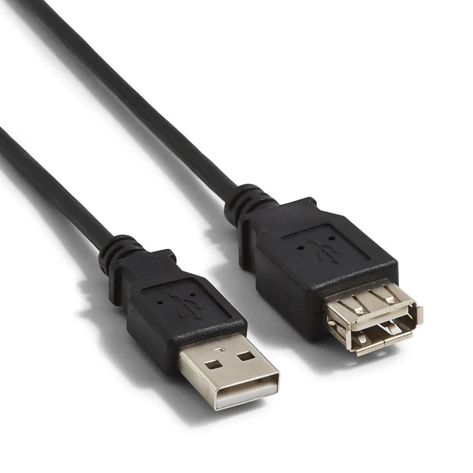 NXT Technologies™ 15' USB A to USB A Cable, Male to Female, Black (NX29741)