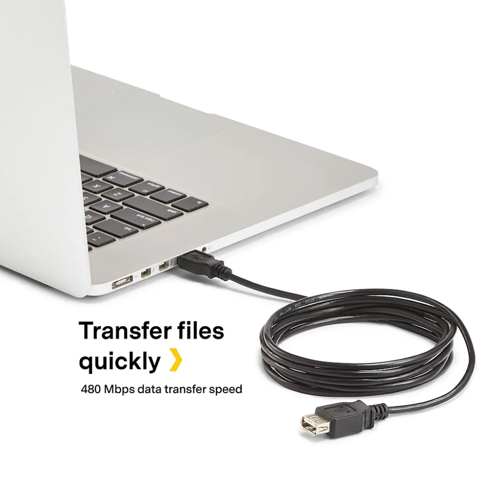 NXT Technologies™ 15' USB A to USB A Cable, Male to Female, Black (NX29741)