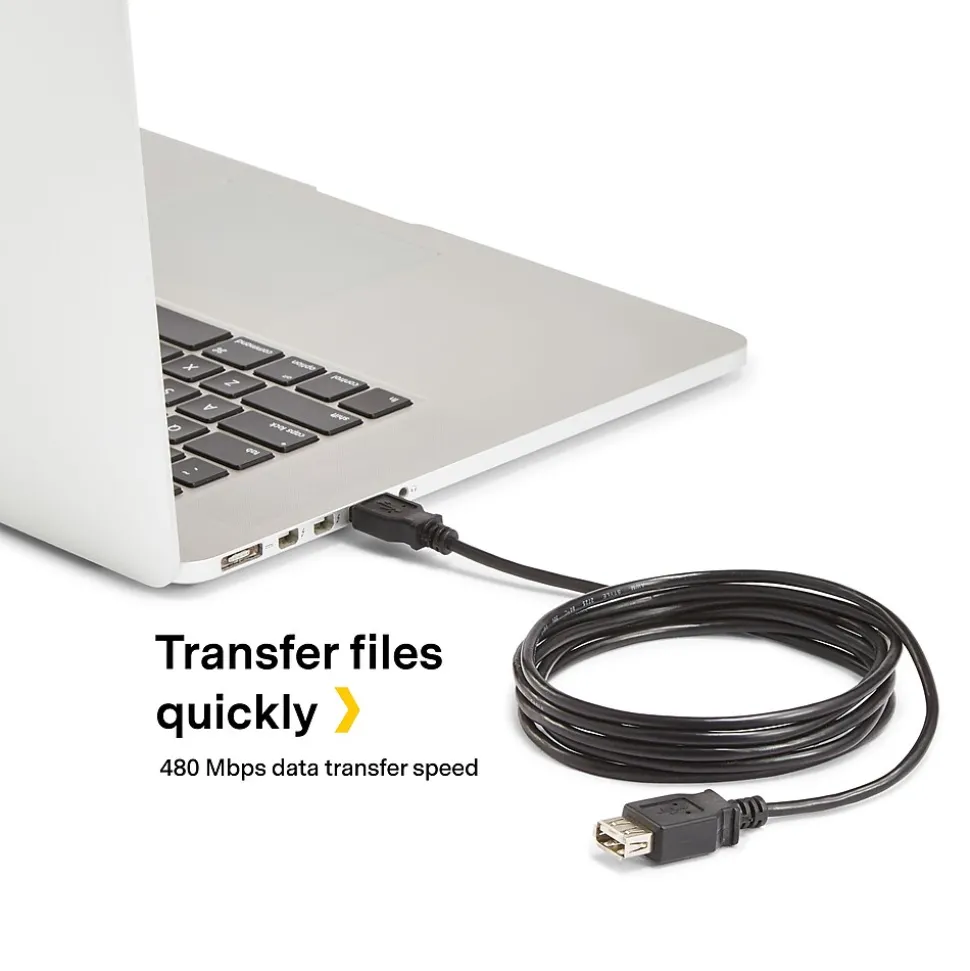 NXT Technologies™ 6' USB A to USB A Cable, Male to Female, Black (NX29753)