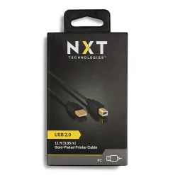 NXT Technologies™ 11' USB B to USB A Printer Cable, Male to Male, Black (NX29930)