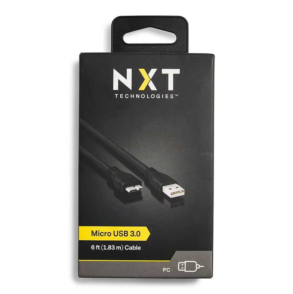 NXT Technologies 6' USB Type-A Male to Micro-USB Type-B Male, Black (NX29773)