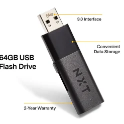 NXT Technologies™ 64GB USB 3.0 Type A Flash Drive, Black, 4/Pack (NX56889-US/CC)