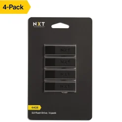 NXT Technologies™ 64GB USB 3.0 Type A Flash Drive, Black, 4/Pack (NX56889-US/CC)