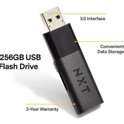NXT Technologies 256GB USB 3.0 Type-A Flash Drive, Black (NX56882-US/CC)